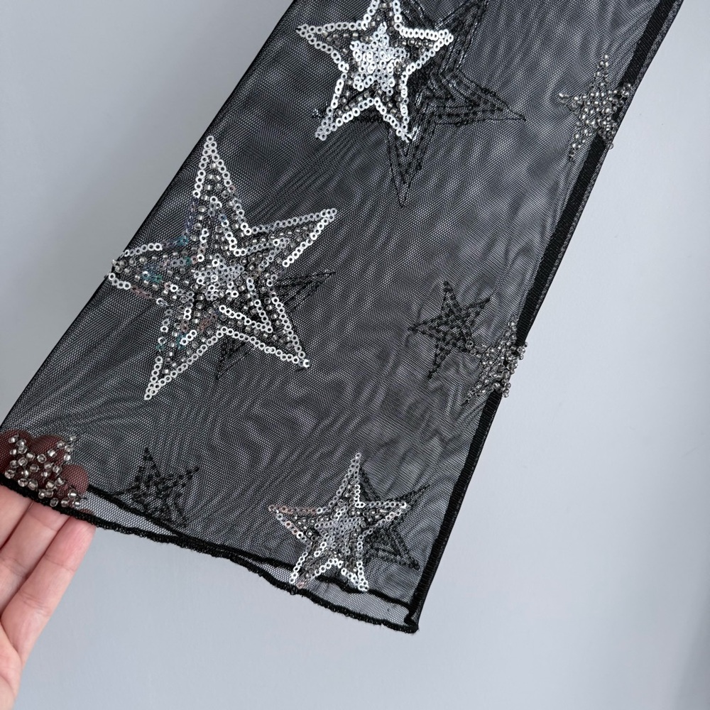 NBD x Naven Starry Night Dress in Black XXS Star Sequins Embellished Sheer Mesh - Picture 9 of 16